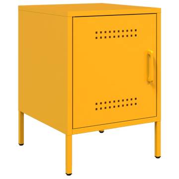 Mustard Yellow Bedside Cabinet - Industrial Steel Design