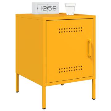 Mustard Yellow Bedside Cabinet - Industrial Steel Design