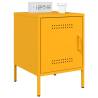 Mustard Yellow Bedside Cabinet - Industrial Steel Design