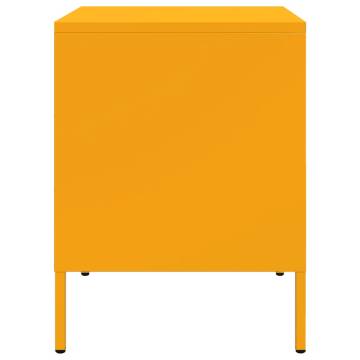 Mustard Yellow Bedside Cabinet - Industrial Steel Design