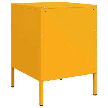 Mustard Yellow Bedside Cabinet - Industrial Steel Design