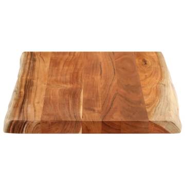 Rectangular Solid Wood Acacia Live Edge Table Top - 80x60 cm