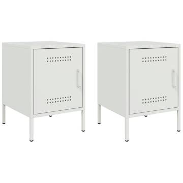 Stylish White Bedside Cabinets - Set of 2 (36x39x50.5 cm)