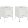 Stylish White Bedside Cabinets - Set of 2 (36x39x50.5 cm)