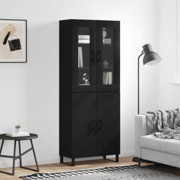 Elegant Highboard Black 69.5x34x180 cm | Durable Storage Solution