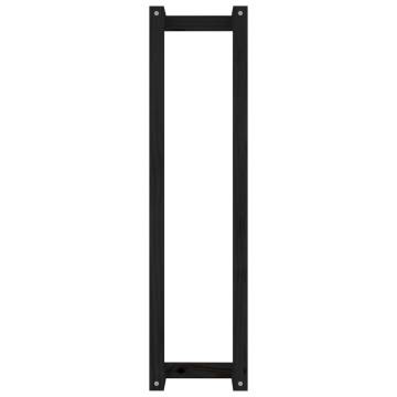 Stylish Black Towel Rack - 23x18x90 cm Solid Pine Wood