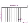 Fence Panel Powder-coated Steel 1.7x1m Black | Hipo Market