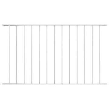 Fence Panel Powder-coated Steel 1.7x1 m White - Durable & Weather Resi