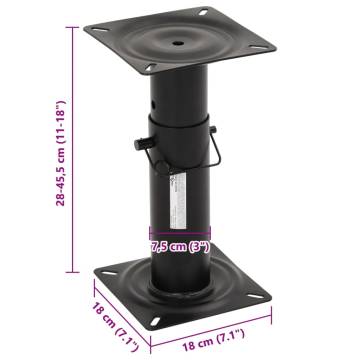 Adjustable Boat Seat Pedestal - 28-45.5 cm Steel | HipoMarket