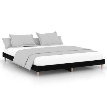 Black King Size Bed Frame 150x200 cm - Engineered Wood