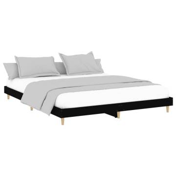 Black King Size Bed Frame 150x200 cm - Engineered Wood