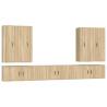 7 Piece TV Cabinet Set - Sonoma Oak Engineered Wood