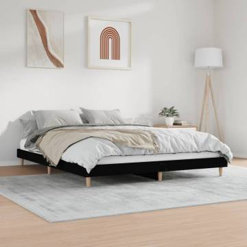 Black King Size Bed Frame 150x200 cm - Engineered Wood