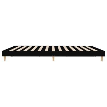 Black King Size Bed Frame 150x200 cm - Engineered Wood