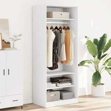 Wardrobe White 80x50x200 cm - Stylish & Durable Storage Solution