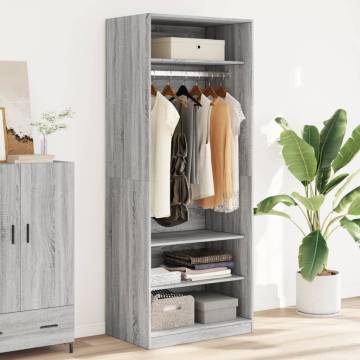 Stylish Grey Sonoma Wardrobe - 80x50x200 cm | HipoMarket