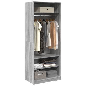 Stylish Grey Sonoma Wardrobe - 80x50x200 cm | HipoMarket