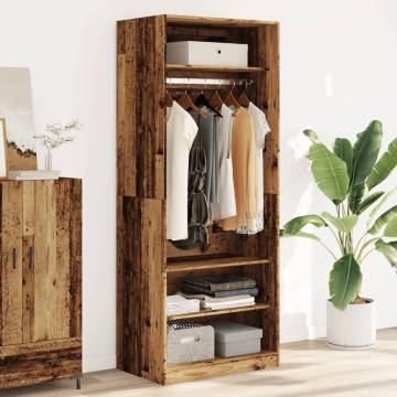 Stylish Wardrobe - Old Wood 80x50x200 cm - Hipomarket