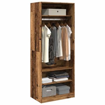 Stylish Wardrobe - Old Wood 80x50x200 cm - Hipomarket