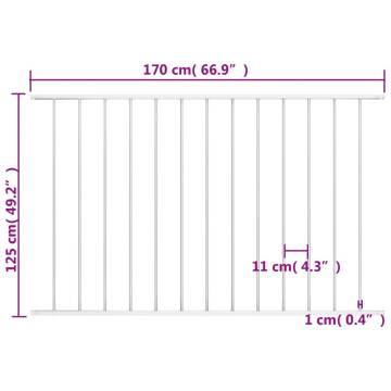 Fence Panel Powder-coated Steel 1.7x1.25 m - White