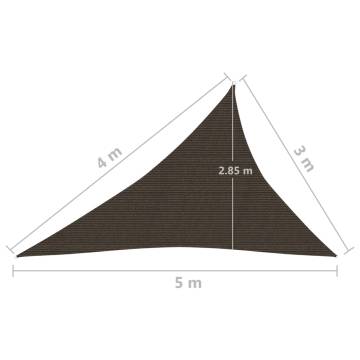 Sunshade Sail 160 gm² Brown 3x4x5 m HDPE - Outdoor Protection