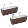 Balcony Trapezoid Rattan Planter Set 50 cm 2 pcs Brown Colour brown Size 50 cm Quantity in Package 2 