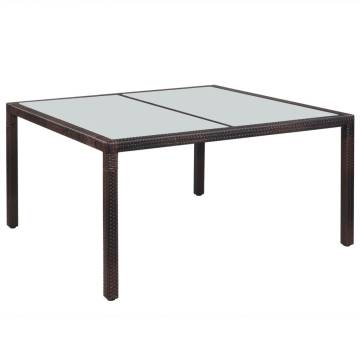 Brown Poly Rattan Garden Table - 150x90 cm | HipoMarket