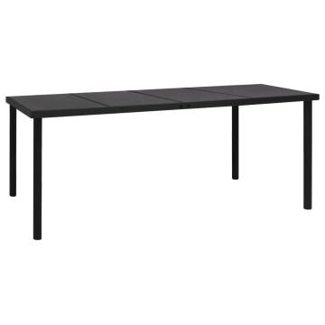 Garden Table 190x90 cm - Stylish Black Steel Design