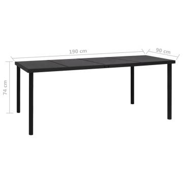 Garden Table 190x90 cm - Stylish Black Steel Design