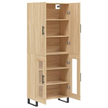 Elegant Highboard Sonoma Oak | 69.5x34x180 cm | Durable Design