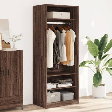 Brown Oak Wardrobe 80x50x200 cm - Durable & Stylish