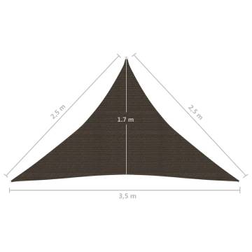 Sunshade Sail 160 gm² Brown 2.5x2.5x3.5 m HDPE - Hipomarket