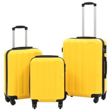 Durable Yellow Hardcase Trolley Set - 3 Pcs | HipoMarket UK