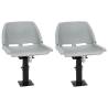  Boat Seats 2 pcs with Pedestal Height Adjustable 360° Rotatable Colour grey Quantity in Package 2 Model with adjustable pedestal 