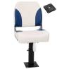  Boat Seat with Pedestal Height Adjustable 360° Rotatable Colour white and blue Quantity in Package 1 Model with adjustable pedestal 