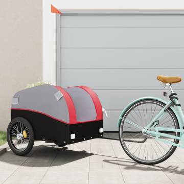 Bike Trailer Black and Red - 45 kg Iron | Hipo Market