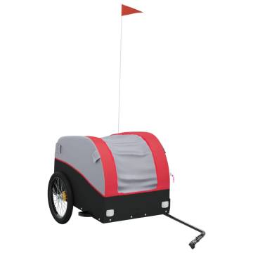 Bike Trailer Black and Red - 45 kg Iron | Hipo Market