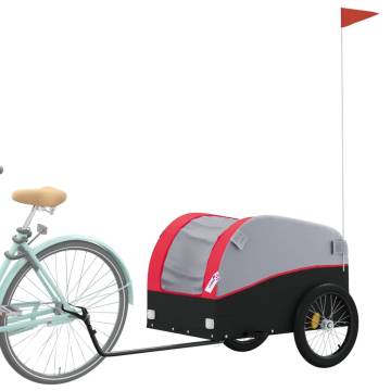 Bike Trailer Black and Red - 45 kg Iron | Hipo Market