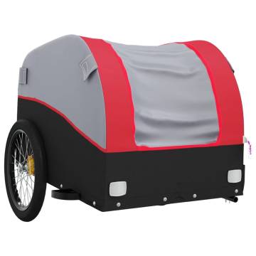 Bike Trailer Black and Red - 45 kg Iron | Hipo Market