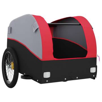 Bike Trailer Black and Red - 45 kg Iron | Hipo Market