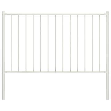 Powder-Coated Steel Fence Panel with Posts - White 1.7x1 m