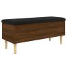 Stylish Brown Oak Storage Bench - 102x42x46 cm