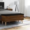 Stylish Brown Oak Storage Bench - 102x42x46 cm