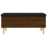 Stylish Brown Oak Storage Bench - 102x42x46 cm