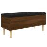 Stylish Brown Oak Storage Bench - 102x42x46 cm