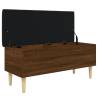 Stylish Brown Oak Storage Bench - 102x42x46 cm