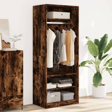 Smoked Oak Wardrobe 80x50x200 cm | Stylish & Compact Storage