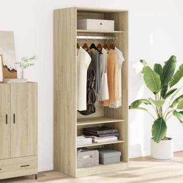 Stylish Sonoma Oak Wardrobe - 80x50x200 cm Engineered Wood