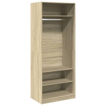 Stylish Sonoma Oak Wardrobe - 80x50x200 cm Engineered Wood