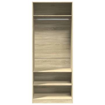 Stylish Sonoma Oak Wardrobe - 80x50x200 cm Engineered Wood